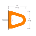 2250.3- Rubber D-Shaped Bumper - 6" x 6"