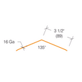 2330.4 - 16 gauge - 3.5" Wings - 135° - Stainless Steel Corner Guard
