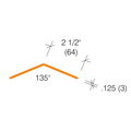 2335.3 - 135° -  2-1/2" Wings Clear Corner Guard